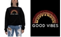 LA Pop Art Women's Word Art Good Vibes Crewneck Sweatshirt